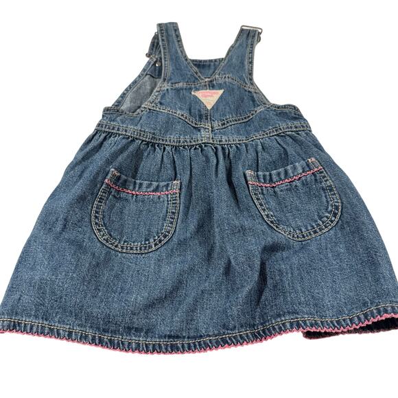 Vintage OskKosh B'Gosh Toddler Girl 3T Overall Dress 100% Cotton - Picture 5 of 6
